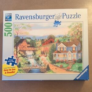 Ravensburger Puzzle - Serene Village with Blue and Green Accents 500 Pieces
